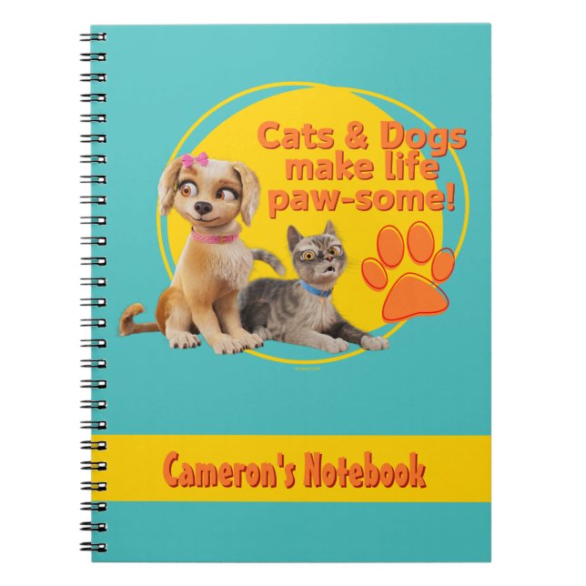 Caderno Espiral Gatos e Cachorros Tornam a Vida Incrível! (Frente)