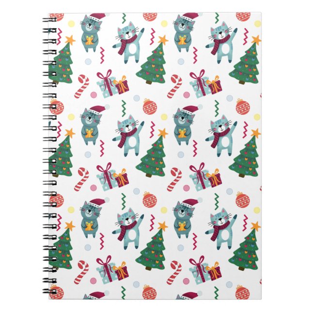 Caderno Espiral Gatos Fofos E Natal (Frente)