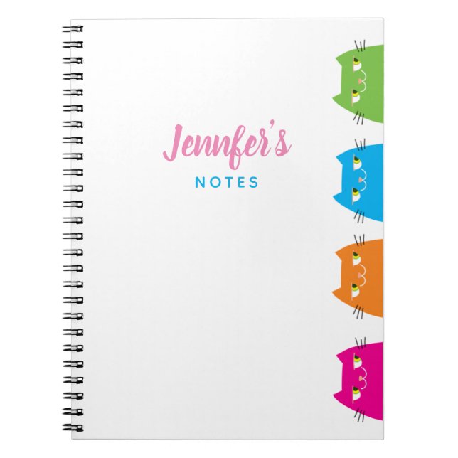 Caderno Espiral Gatos Fofos Kawaii (Frente)