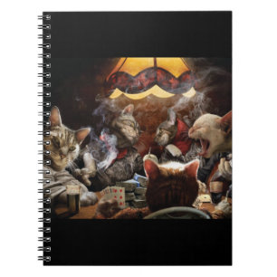 Caderno Espiral Gatos jogando pôquer
