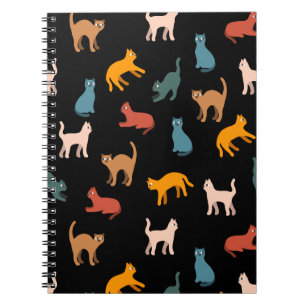 Caderno Espiral Gatos no preto