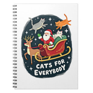 Caderno Espiral Gatos Para Todos Natal Gato Divertido Natal Mulher