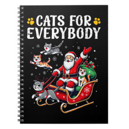 Caderno Espiral Gatos para Todos o Natal Gato Divertido Natal