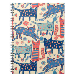 Caderno Espiral Gatos Retro