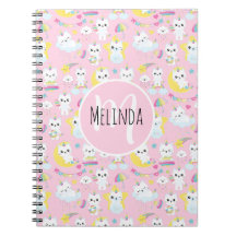 Gatos Unicórnio Fofos Padrão Rosa Claro