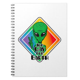 Caderno Espiral Gay Demais Para OVNI Alienígena Engraçado Da Terra