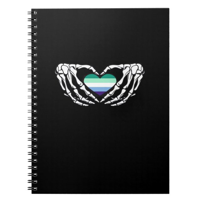 Caderno Espiral Gay Male Pride Skeleton Halloween Mlm Gótico C (Frente)