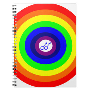 Caderno Espiral Gay Men Round Rainbow Customizable Notebook