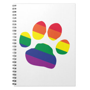 Caderno Espiral Gay-Pride-Paw-Impressão
