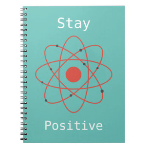 Caderno Espiral Geek de ciência da física de átomos Positivos