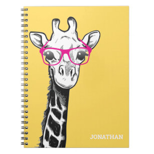 Caderno Espiral Geek Engraçado Girafa