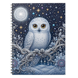 Caderno Espiral Geheimnisse der Winternacht – Schneeeule