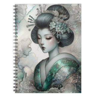 Caderno Espiral Géisha em Série de Design Verde #2