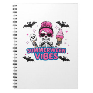 Caderno Espiral Gelado Summerween Vibes Skeleton IceCream Summer V