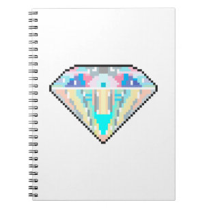 Caderno Espiral Gema de diamante de arte em pixel