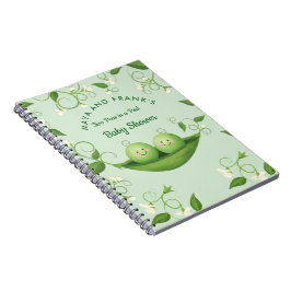 Caderno Espiral Gêmeos Duas Ervilhas em um Chá de fraldas de Pod