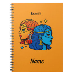 Caderno Espiral Gêmeos Signo do Zodíaco Pop Art - Gêmeos Celestiai