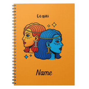 Caderno Espiral Gêmeos Signo do Zodíaco Pop Art - Gêmeos Celestiai
