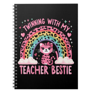 Caderno Espiral Geminando com meu professor Bestier Rainbow Cat Lo