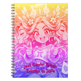 Caderno Espiral Gemini Cosmic Muse Anime Photo Journal