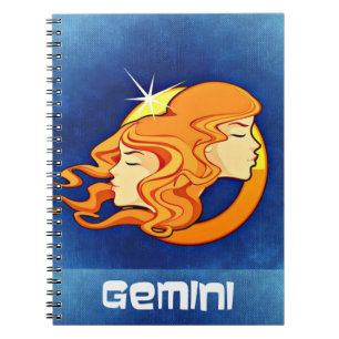 Caderno Espiral Gemini Símbolo de Astrologia Zodiac