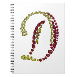 Caderno Espiral Gemstones - Letra Inicial D