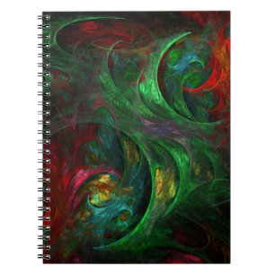 Caderno Espiral Genesis Green Abstract Art Notebook
