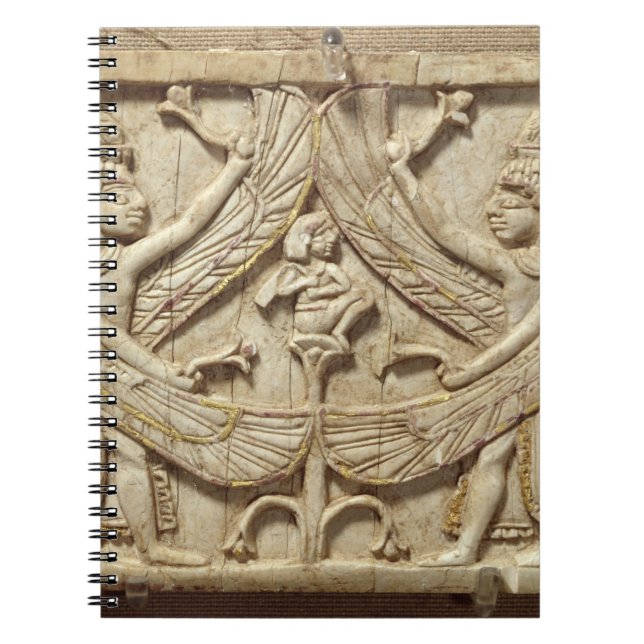 Caderno Espiral Gênios voados, período Assyrian, c.750 BC (marfim) (Frente)