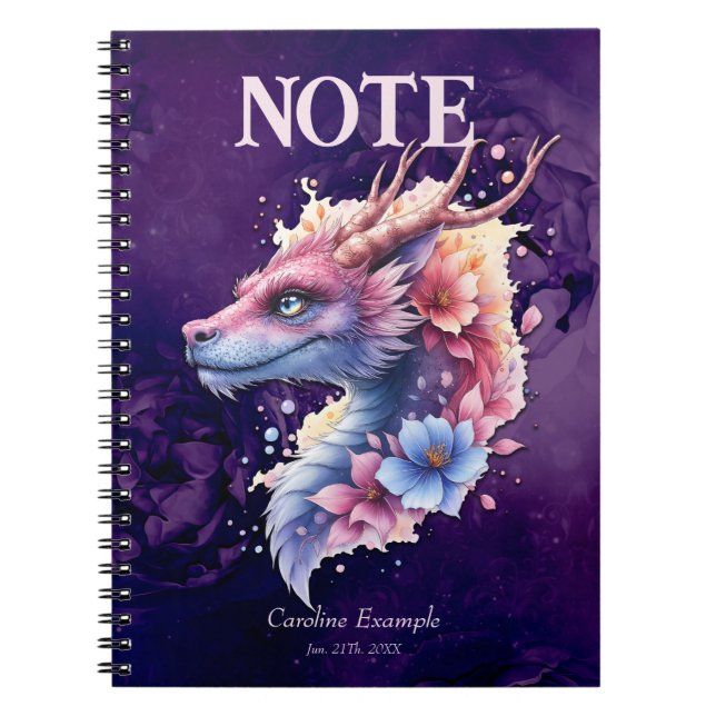 Caderno Espiral Gentle Guardian Dragon.  (Frente)