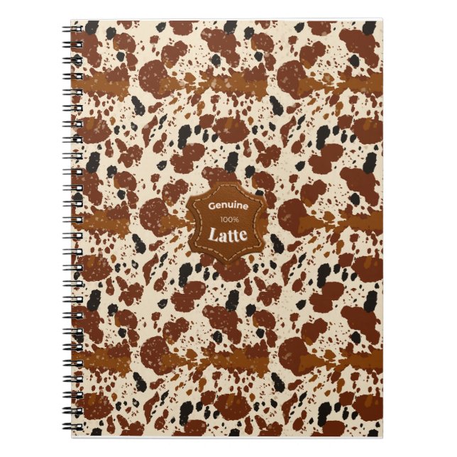 Caderno Espiral Genuine 100% Latte Cowhide Pattern | Neutral  (Frente)