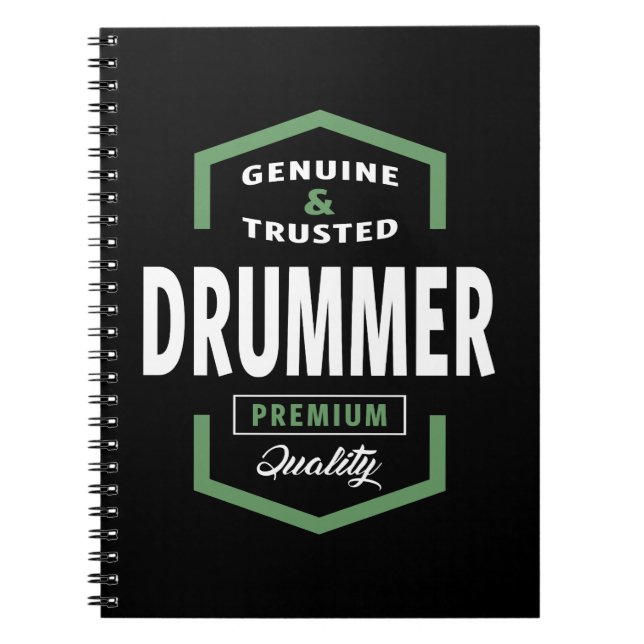 Caderno Espiral Genuine Drummer - Ideias Gift (Frente)