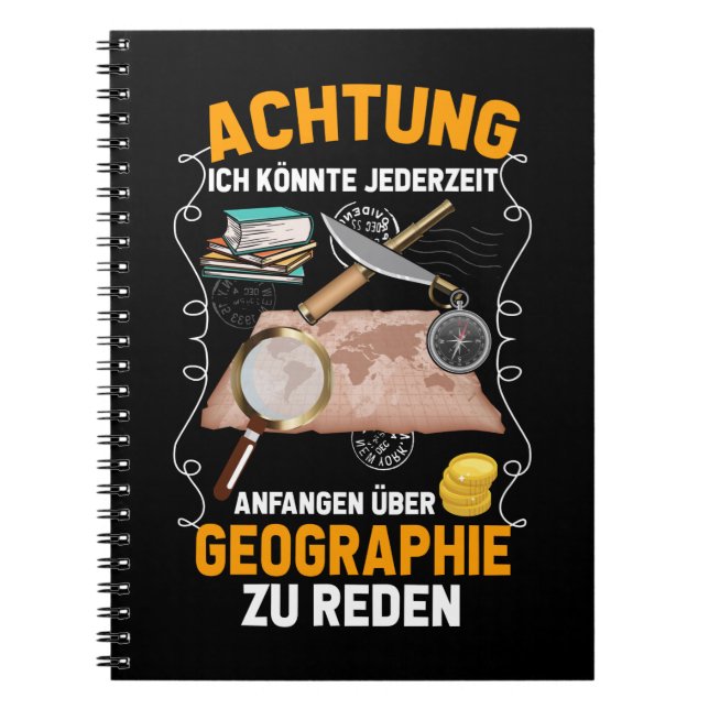 Caderno Espiral Geographie Schule Lustiger Lehrer Humor (Frente)