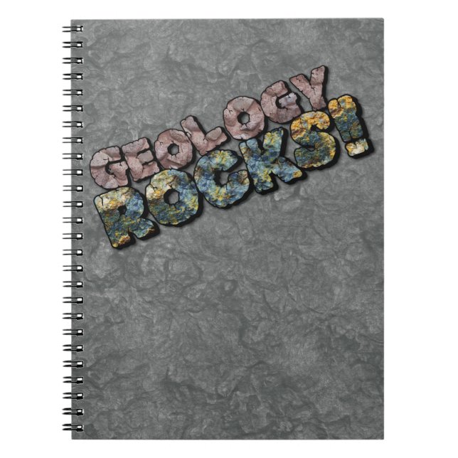 Caderno Espiral Geologia Rocks! Humor de Ciência do Geek nerd (Frente)
