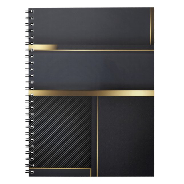 Caderno Espiral Geometria Luxuosa Dourada (Frente)