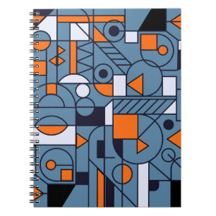 Caderno Espiral Geometria Minimalista: Poster Abstrato Retro