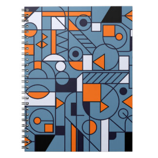 Caderno Espiral Geometria Minimalista: Poster de Abstrato retrô