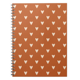 Caderno Espiral Geometria no Amor - creme no vermelho ocre - padrã