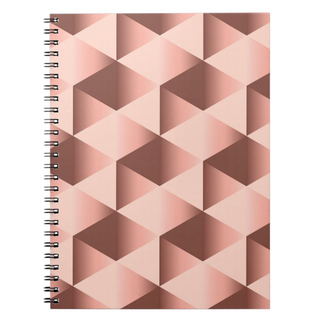 Caderno Espiral Geometria Rosy: Motif abstrato pálido. (Frente)