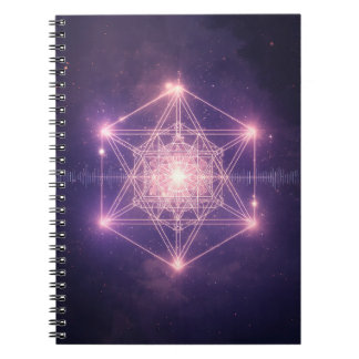Caderno Espiral Geometria Sagrada Luminosa Luz Cósmica