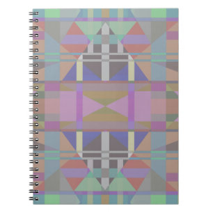 Caderno Espiral Geométrica Rosa Púrpura Verde