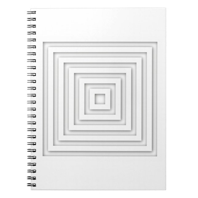 Caderno Espiral Geométrico ao quadrado branco (Frente)