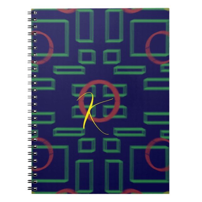 Caderno Espiral Geométrico Azul (Frente)