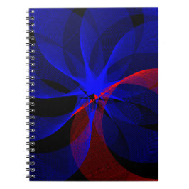 Caderno Espiral Geométrico com Acento Azul Rotativ