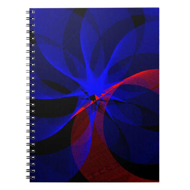 Caderno Espiral Geométrico com Acento Azul Rotativ (Frente)