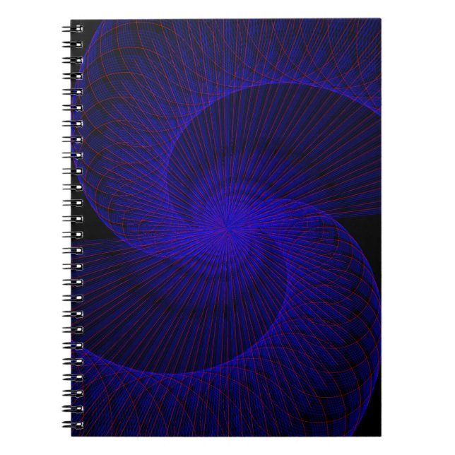 Caderno Espiral Geométrico de Funil Duplo de Cima  (Frente)