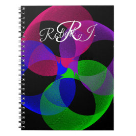 Caderno Espiral Geométrico de Fusão Multi Cor