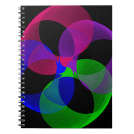 Caderno Espiral Geométrico de Fusão Multi Cor