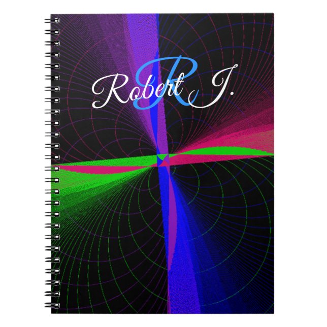 Caderno Espiral Geométrico de Onda de Quatro Direç (Frente)