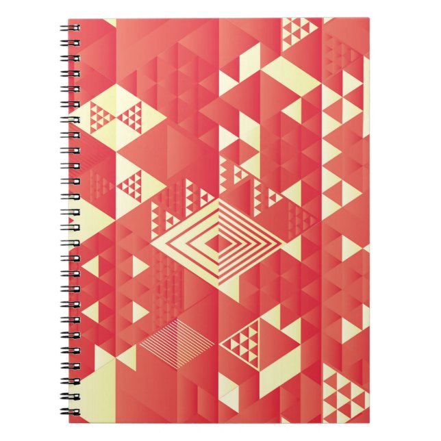 Caderno Espiral Geométrico decorativo, elementos de colheita de ab (Frente)