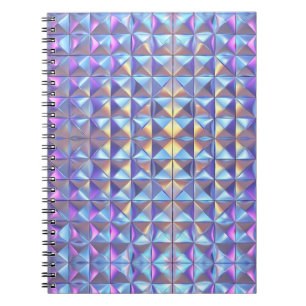 Caderno Espiral Geométrico Dourado, Azul e Iridescente Puro 2